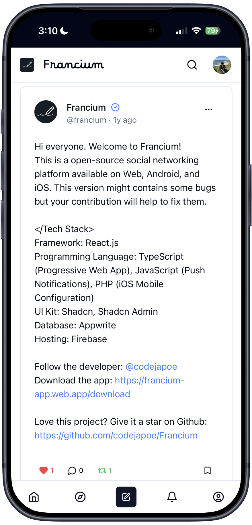 init.Habits app in light mode